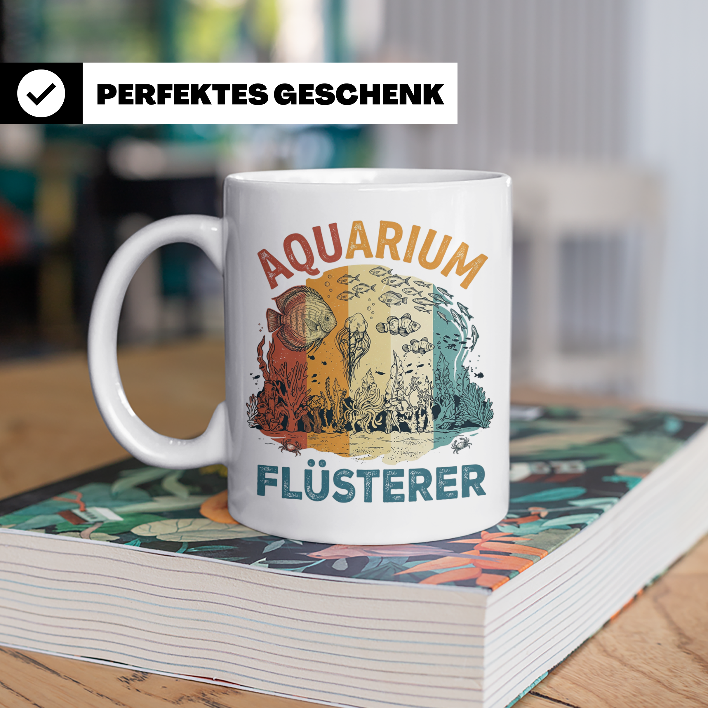 Aquarium Flüsterer Tasse für Aquarianer, Zierfische & Aquasc – Weiß [farbe:weiß]