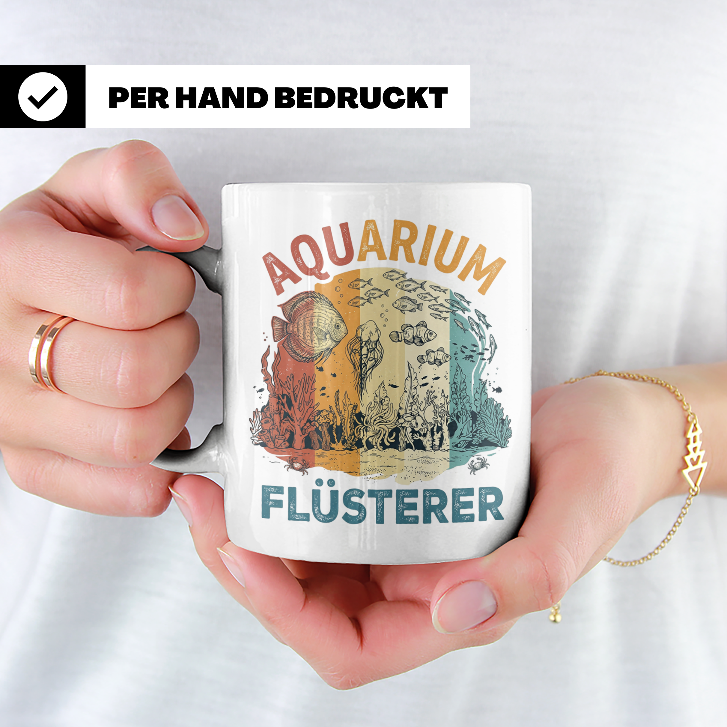 Aquarium Flüsterer Tasse für Aquarianer, Zierfische & Aquasc – Weiß [farbe:weiß]
