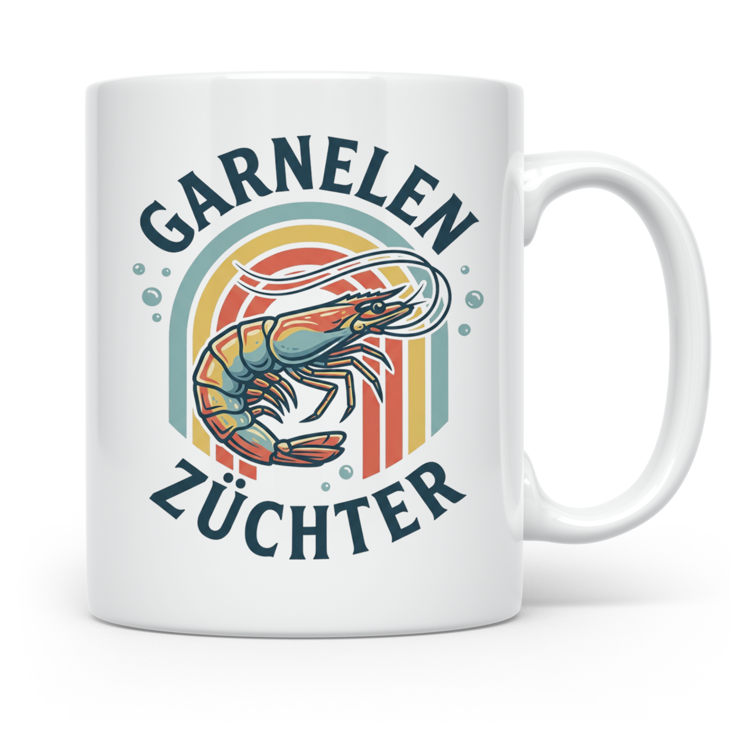 Garnelen Züchter Tasse Retro, Geschenk für Aquarianer & Shri – Weiß [farbe:weiß]