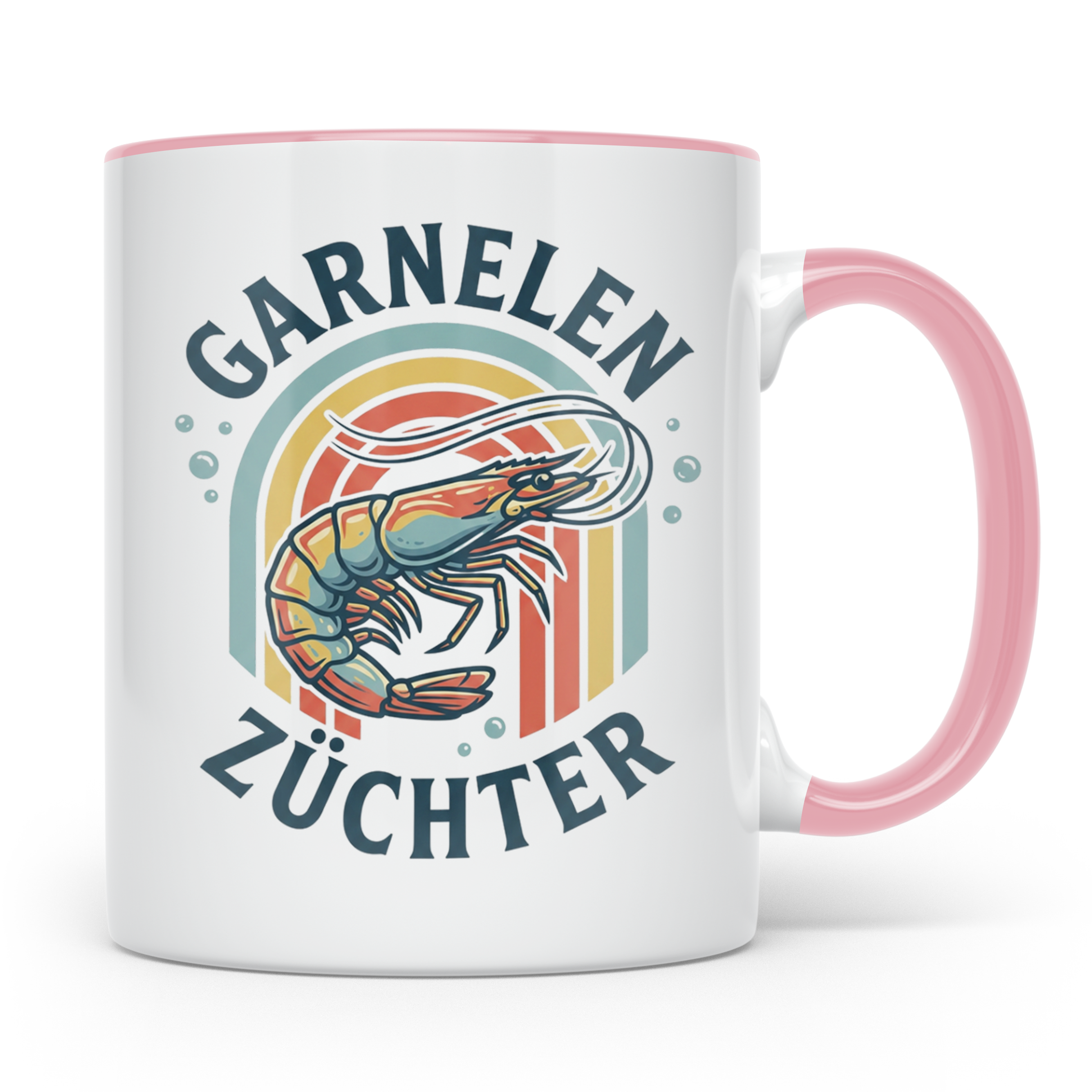 Garnelen Züchter Tasse Retro, Geschenk für Aquarianer & Shri – Rosa [farbe:rosa]