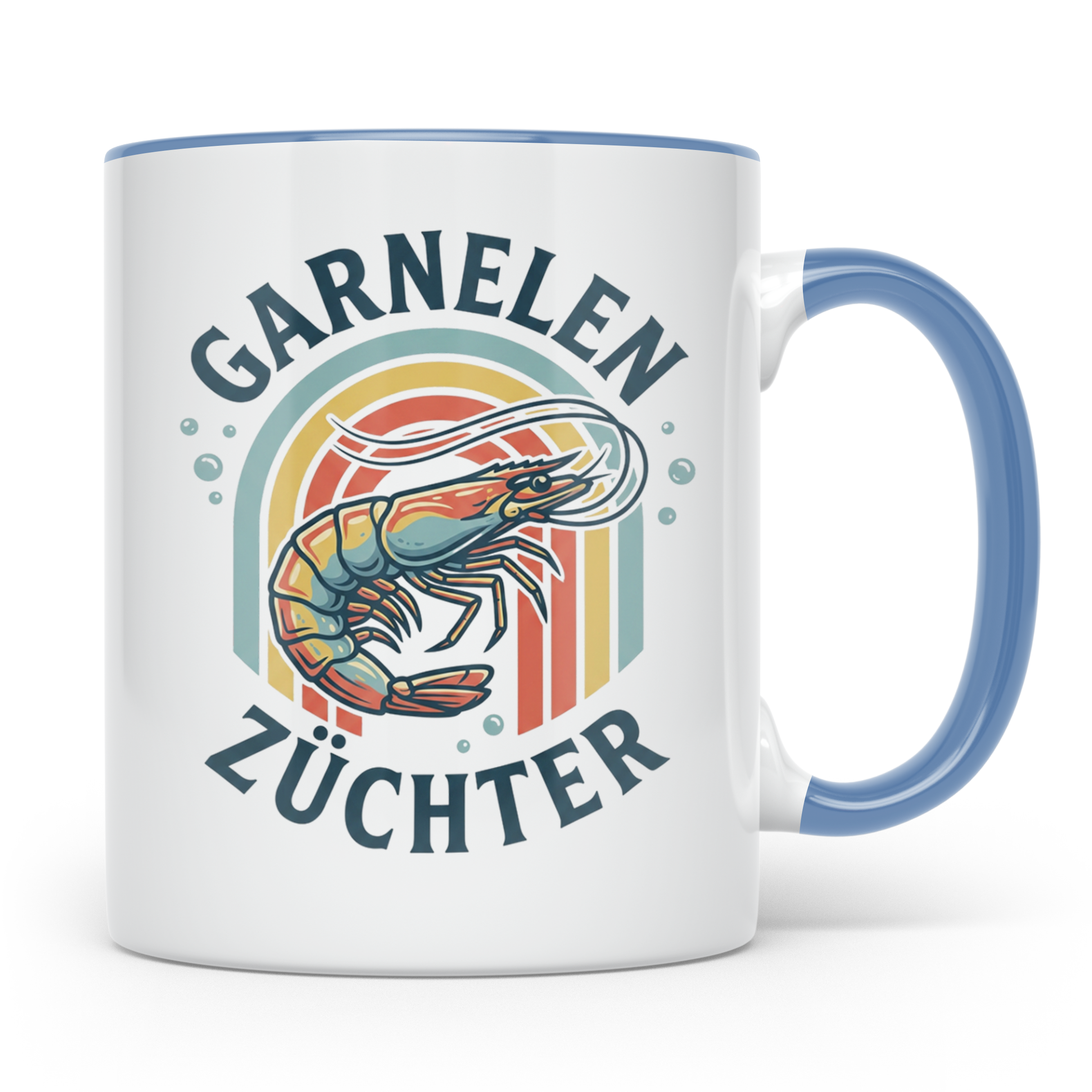 Garnelen Züchter Tasse Retro, Geschenk für Aquarianer & Shri – Blau [farbe:blau]