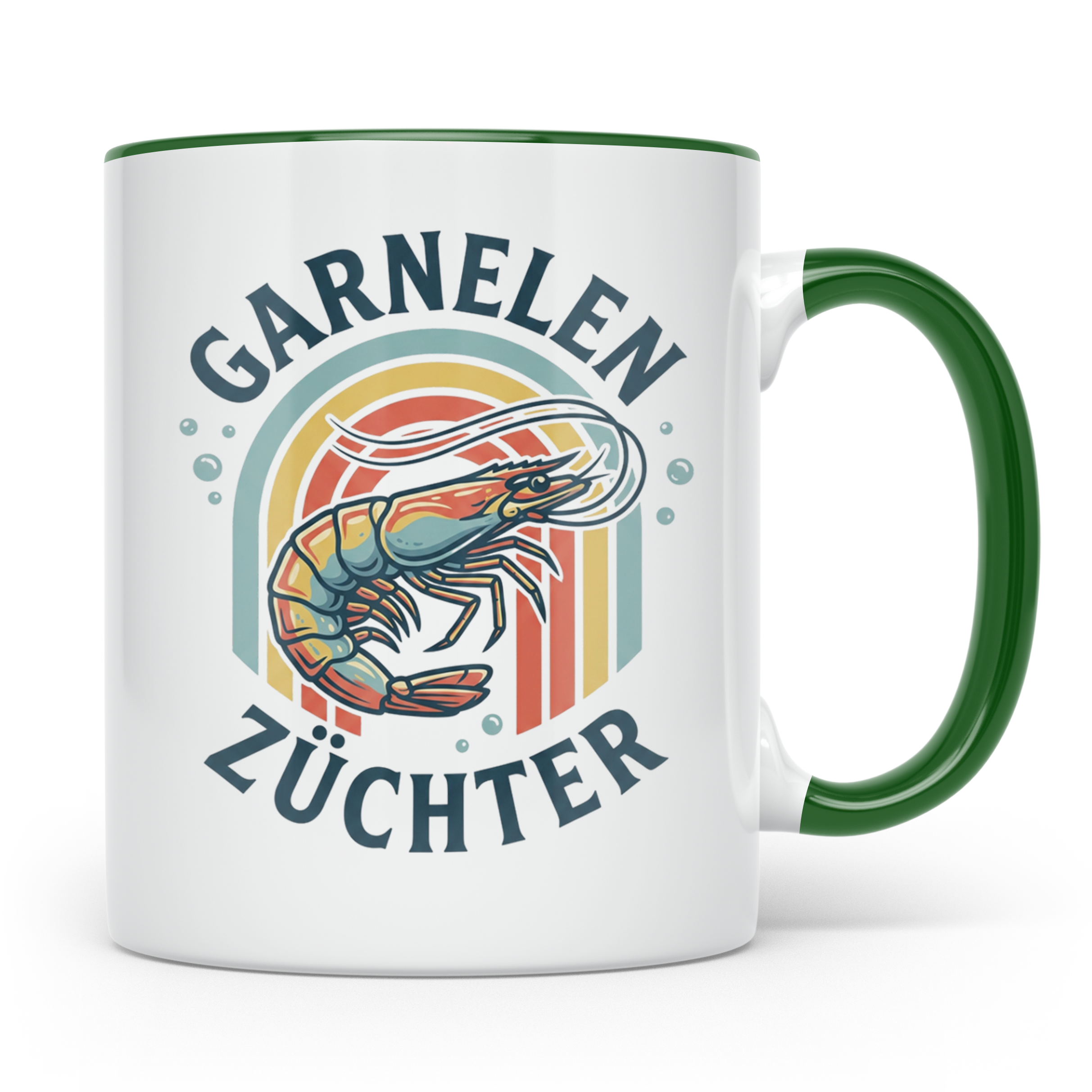 Garnelen Züchter Tasse Retro, Geschenk für Aquarianer & Shri – Grün [farbe:grün]