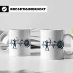 Bogenschießen Tasse Herzschlag, Bogenschütze mit Pfeil und B – Weiß [farbe:weiß]