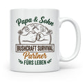 Papa & Sohn Bushcraft Tasse, Survival Partner fürs Leben, Ou – Weiß [farbe:weiß]