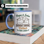 Papa & Sohn Bushcraft Tasse, Survival Partner fürs Leben, Ou – Blau [farbe:blau]