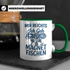 Magnetfischen Tasse mit Spruch 'Mir reichts Ich geh Magnetfi – Grün [farbe:grün]