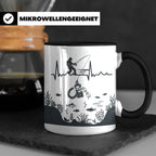 Magnetfischer Tasse mit Herzschlag für Angler, Sondengänger  – Schwarz [farbe:schwarz]
