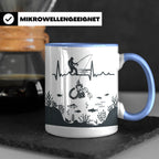 Magnetfischer Tasse mit Herzschlag für Angler, Sondengänger  – Blau [farbe:blau]