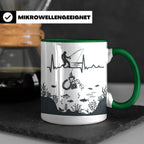 Magnetfischer Tasse mit Herzschlag für Angler, Sondengänger  – Grün [farbe:grün]