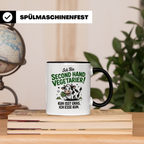 Second Hand Vegetarier Tasse | Lustige Kuh Sprüche Geschenkidee für Fleischesser | Ironie Sarkasmus Kuhliebhaber | Kuh isst Gras | Witzige B