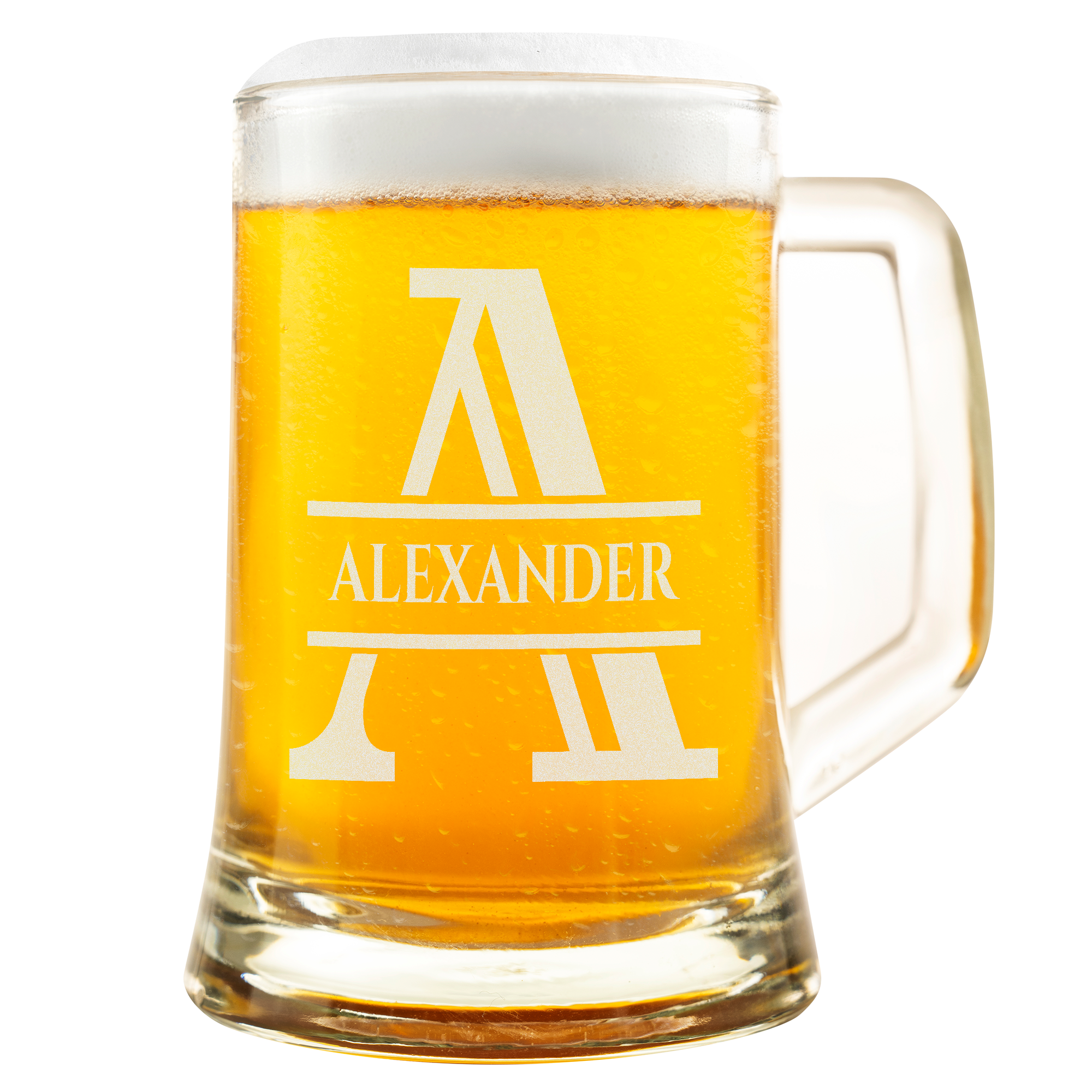 Personalisiertes Bierkrug mit Monogramm – Elegantes Geschenk für Männer, Monogramm A Bierkrug für Besten Freund, Ideal für Geburtstagsgeschenke