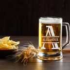 Personalisiertes Bierkrug mit Monogramm – Elegantes Geschenk für Männer, Monogramm A Bierkrug für Besten Freund, Ideal für Geburtstagsgeschenke