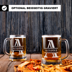 Personalisiertes Bierkrug mit Monogramm – Elegantes Geschenk für Männer, Monogramm A Bierkrug für Besten Freund, Ideal für Geburtstagsgeschenke
