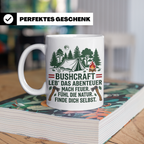 Bushcraft Tasse Österreich Leb' das Abenteuer Outdoor Surviv – Weiß [farbe:weiß]