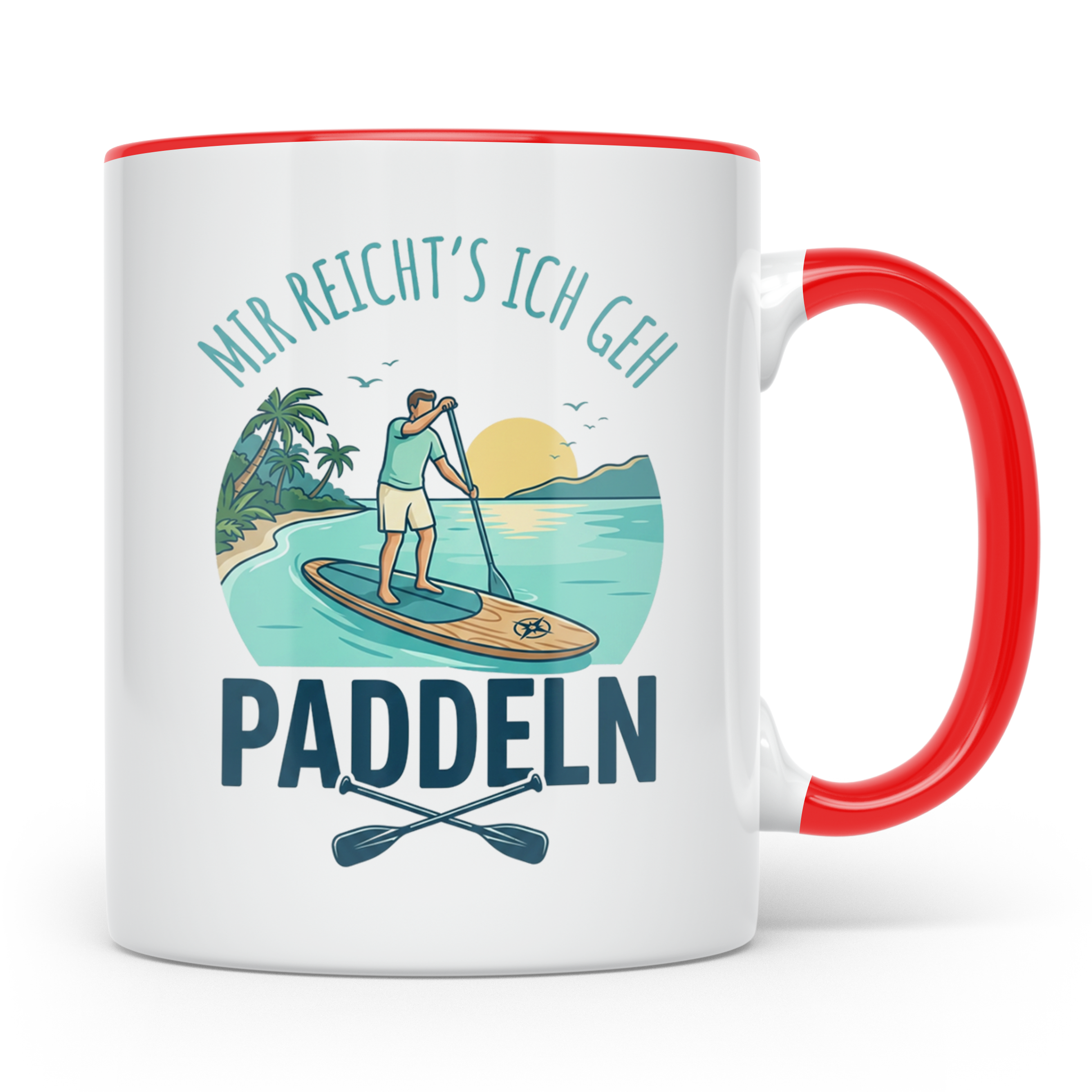 Stand Up Paddling Tasse Mir reicht's ich geh paddeln | SUP B – Rot [farbe:rot]