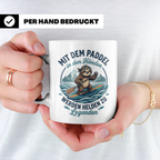 SUP Tasse mit Faultier Spruch "Mit dem Paddel in den Händen" – Weiß [farbe:weiß]