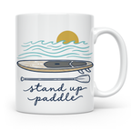Stand Up Paddle Tasse mit SUP Board & Paddel, Kaffeetasse fü – Weiß [farbe:weiß]