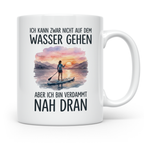 Stand Up Paddling Tasse mit Spruch 'Auf dem Wasser gehen' fü – Weiß [farbe:weiß]