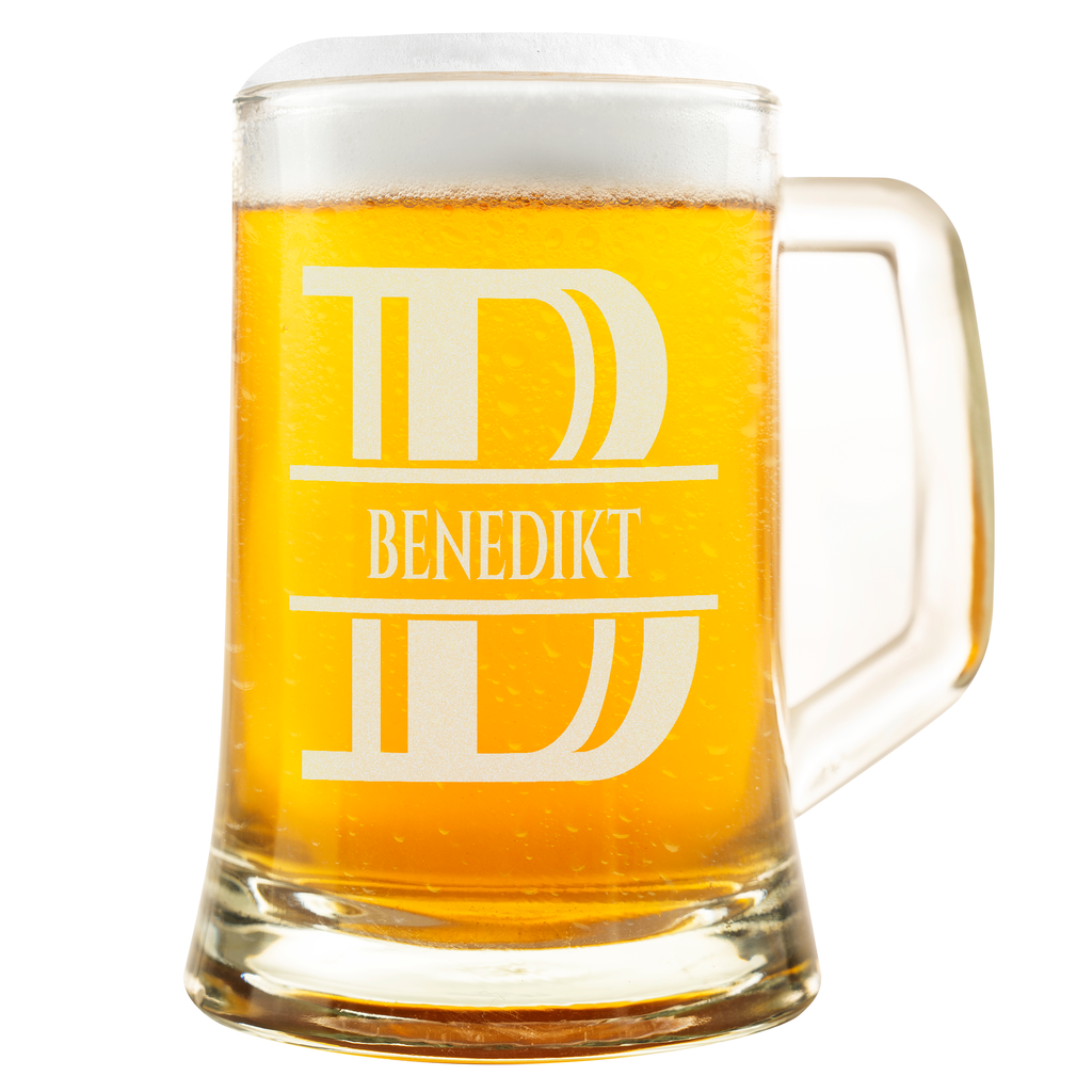 Personalisiertes Bierkrug mit Monogramm – Elegantes Geschenk für Männer, Monogramm B Bierkrug für Besten Freund, Ideal für Geburtstagsgeschenke