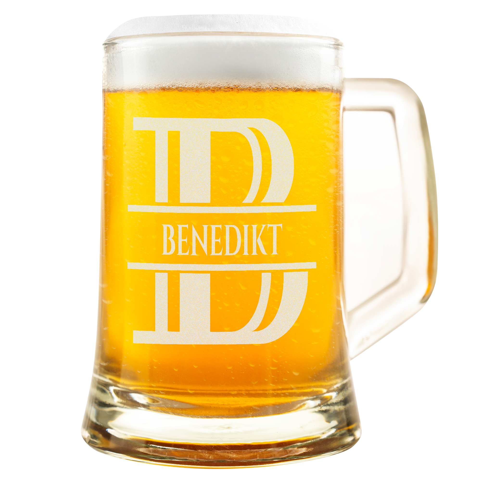 Personalisiertes Bierkrug mit Monogramm – Elegantes Geschenk für Männer, Monogramm B Bierkrug für Besten Freund, Ideal für Geburtstagsgeschenke