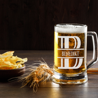 Personalisiertes Bierkrug mit Monogramm – Elegantes Geschenk für Männer, Monogramm B Bierkrug für Besten Freund, Ideal für Geburtstagsgeschenke