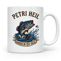 Petri Heil Tasse Angeln ist Geil, Geschenk für Angler, Fisch – Weiß [farbe:weiß]