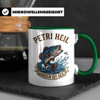 Petri Heil Tasse Angeln ist Geil, Geschenk für Angler, Fisch – Grün [farbe:grün]