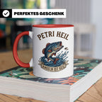 Petri Heil Tasse Angeln ist Geil, Geschenk für Angler, Fisch – Rot [farbe:rot]