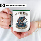 Petri Heil Tasse Angeln ist Geil, Geschenk für Angler, Fisch – Grün [farbe:grün]