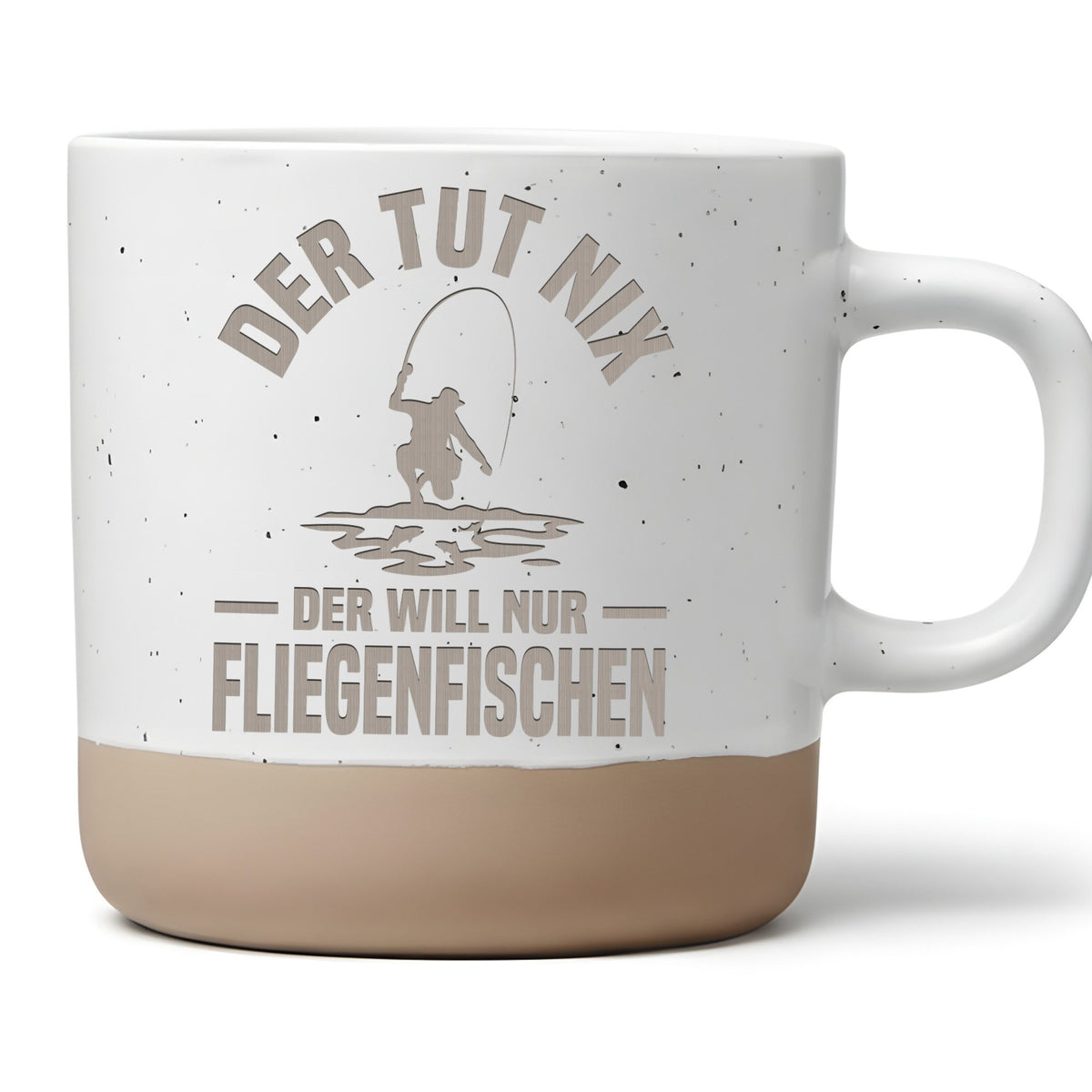 Fliegenfischer Tasse Spruch Der tut nix will nur Angeln - Lustiges Ges – Bild 1
