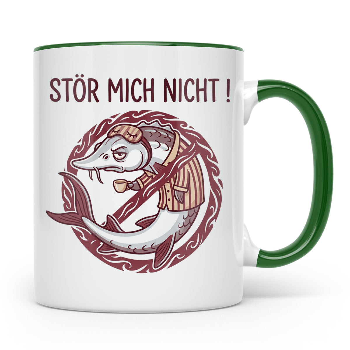 Stör Mich Nicht Tasse lustiger Fisch Spruch, Kaffeetasse für – Grün [farbe:grün]