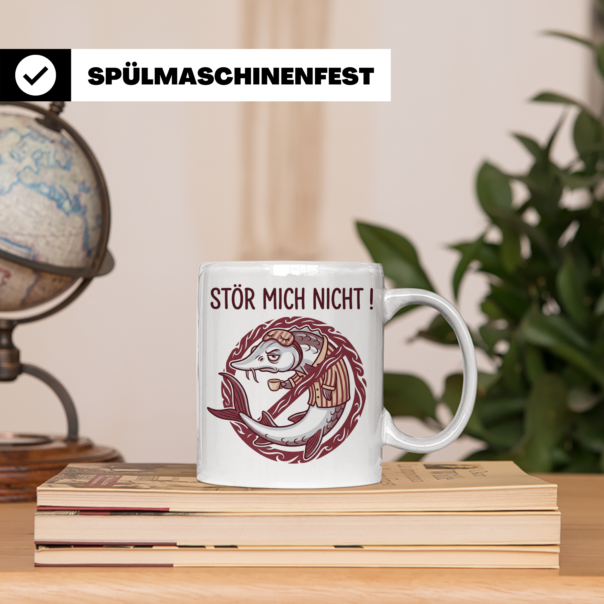 Stör Mich Nicht Tasse lustiger Fisch Spruch, Kaffeetasse für – Weiß [farbe:weiß]