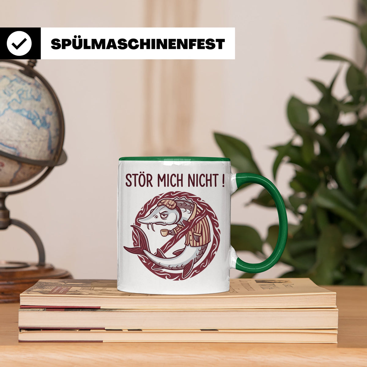 Stör Mich Nicht Tasse lustiger Fisch Spruch, Kaffeetasse für – Grün [farbe:grün]