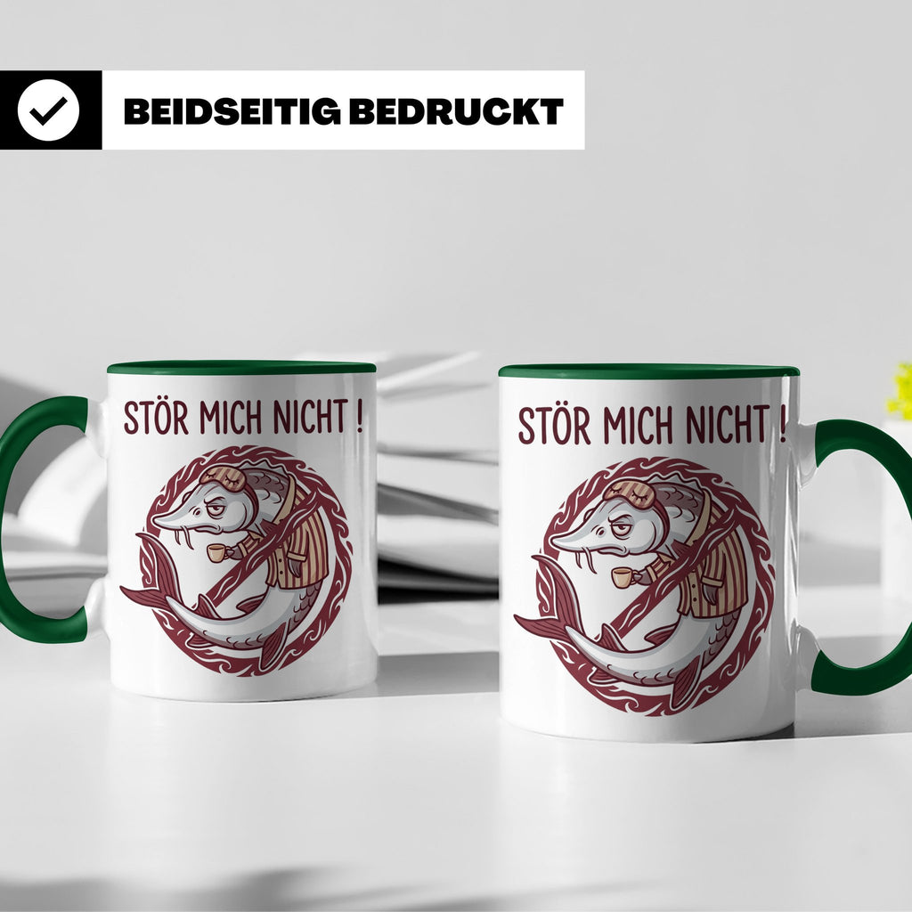 Stör Mich Nicht Tasse lustiger Fisch Spruch, Kaffeetasse für – Grün [farbe:grün]