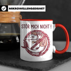 Stör Mich Nicht Tasse lustiger Fisch Spruch, Kaffeetasse für – Rot [farbe:rot]