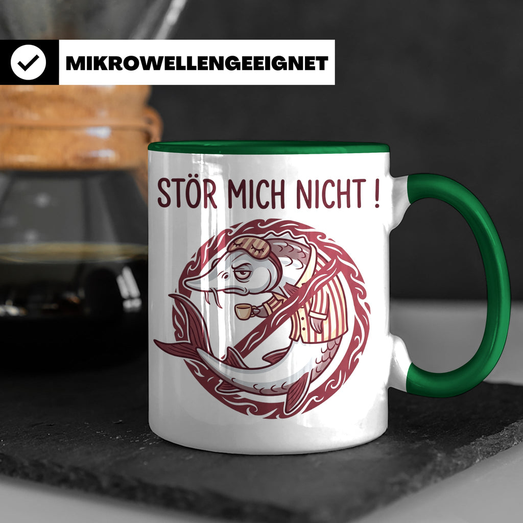 Stör Mich Nicht Tasse lustiger Fisch Spruch, Kaffeetasse für – Grün [farbe:grün]