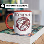 Stör Mich Nicht Tasse lustiger Fisch Spruch, Kaffeetasse für – Rot [farbe:rot]