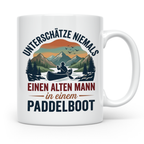 Paddelboot Tasse alter Mann Spruch für Kanufahrer Opa lustig – Weiß [farbe:weiß]