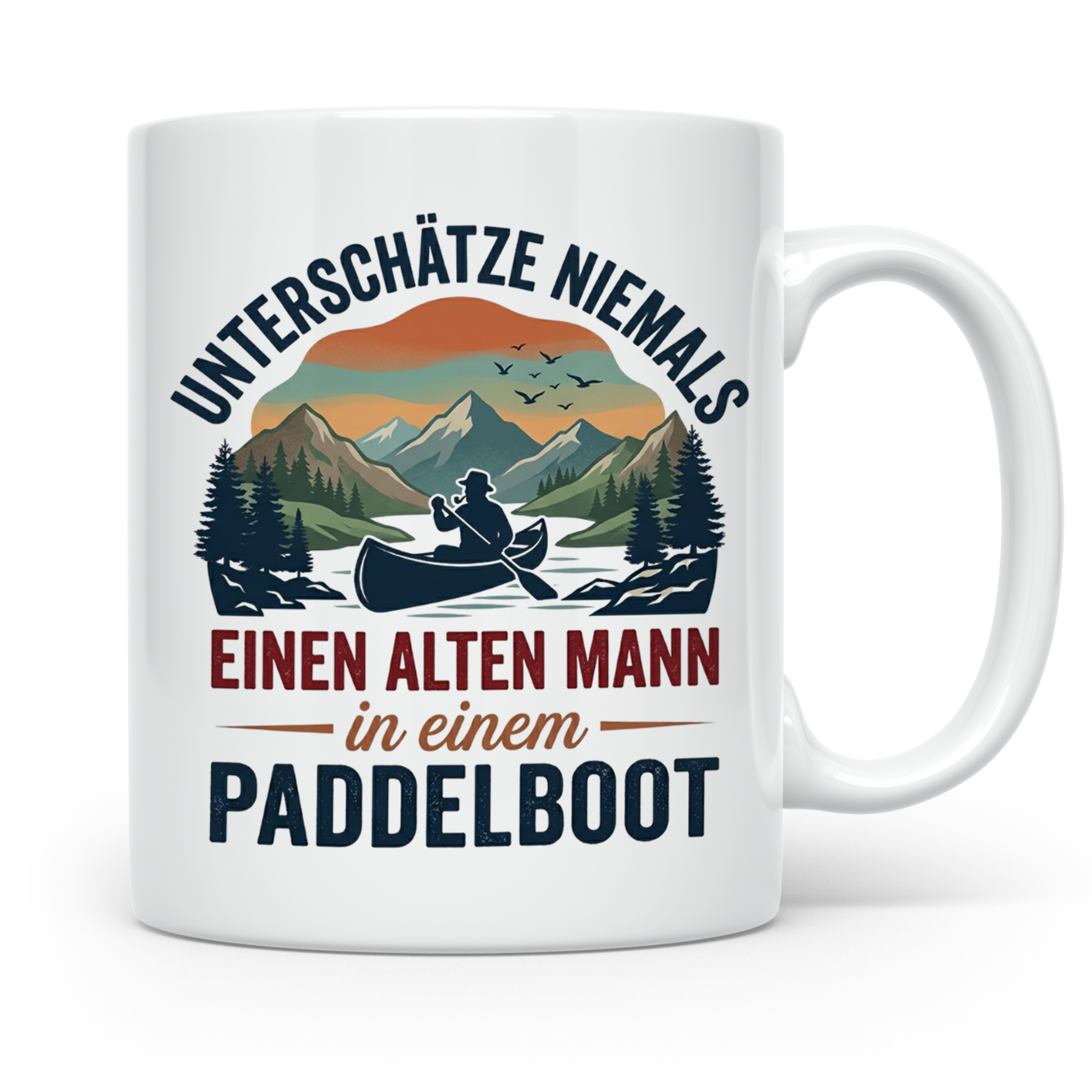 Paddelboot Tasse alter Mann Spruch für Kanufahrer Opa lustig – Weiß [farbe:weiß]