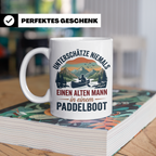 Paddelboot Tasse alter Mann Spruch für Kanufahrer Opa lustig – Weiß [farbe:weiß]