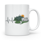 Camper Tasse Herzschlag Berge, Wohnmobil Geschenk für Campin – Weiß [farbe:weiß]