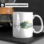 Camper Tasse Herzschlag Berge, Wohnmobil Geschenk für Campin – Weiß [farbe:weiß]