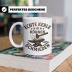 Schmied Tasse mit Spruch Echte Kerle können schmieden Gesche – Weiß [farbe:weiß]