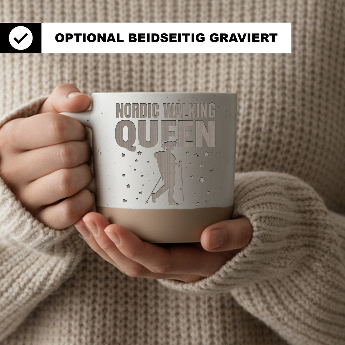 Nordic Walking Tasse Queen - Lustiges Geschenk fuer Walkerin Mama - Ou – Bild 2