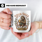 Löten Digga Tasse mit Faultier & Bier, lustiger Spruch für H – Weiß [farbe:weiß]