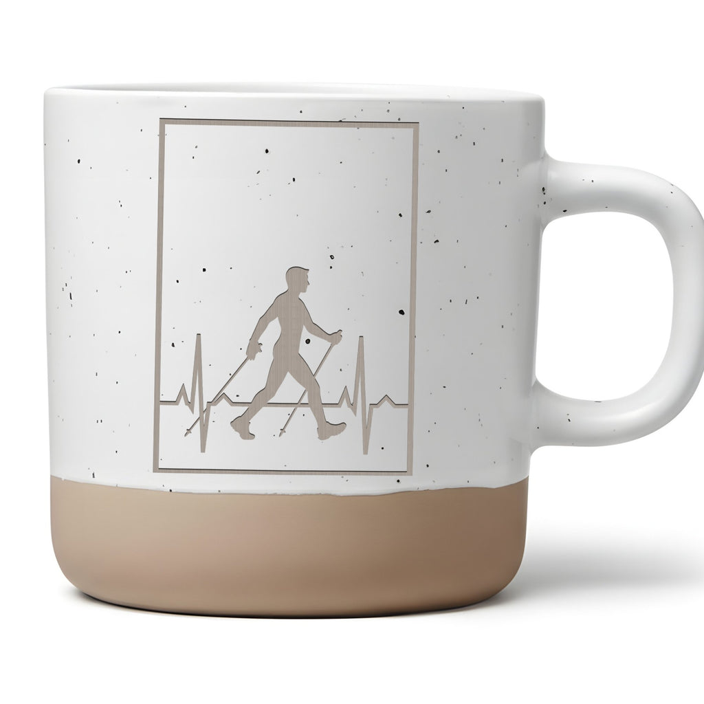 Nordic Walking Tasse Herzschlag - Geschenk fuer Wanderer & Rentner - E – Bild 1