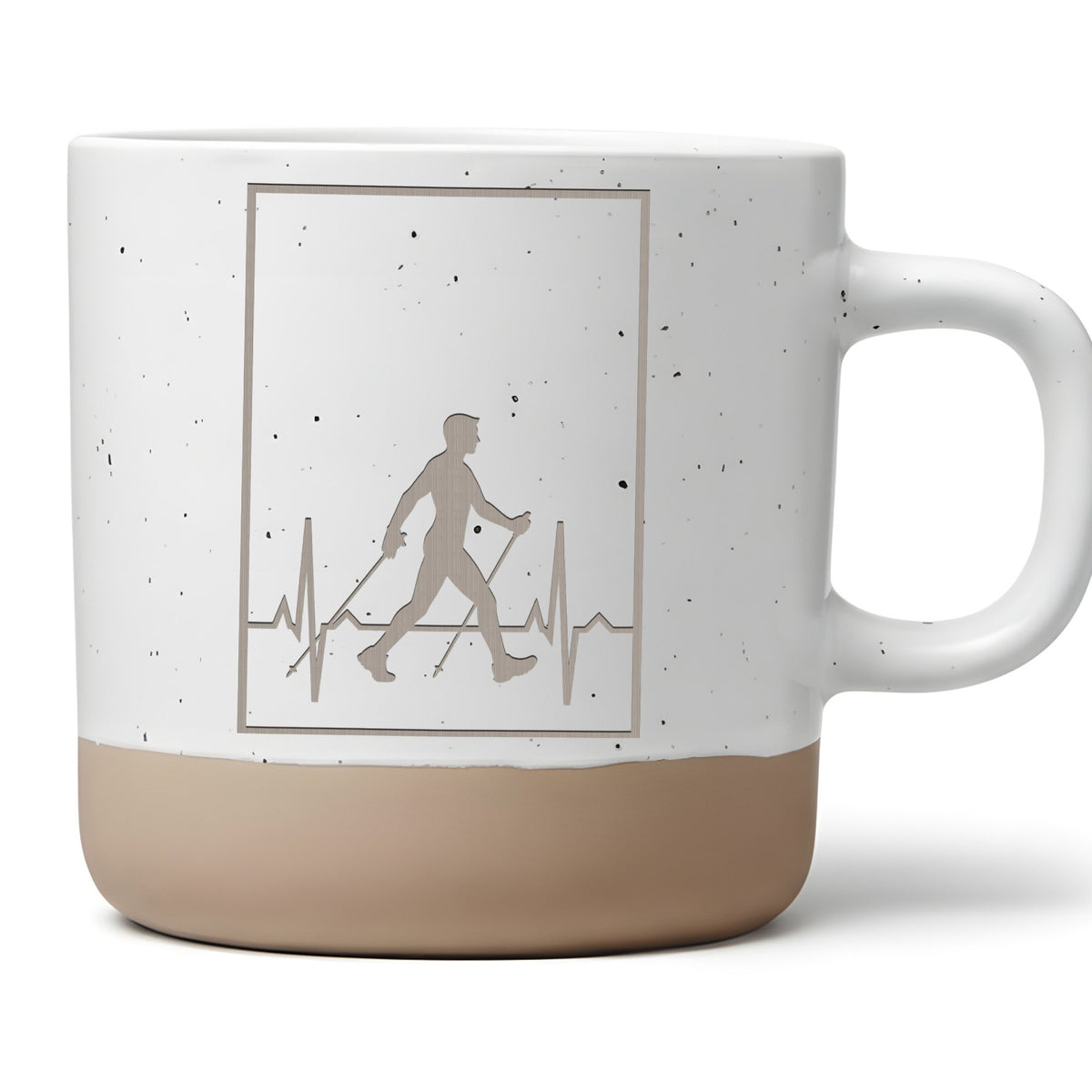 Nordic Walking Tasse Herzschlag - Geschenk fuer Wanderer & Rentner - E – Bild 1