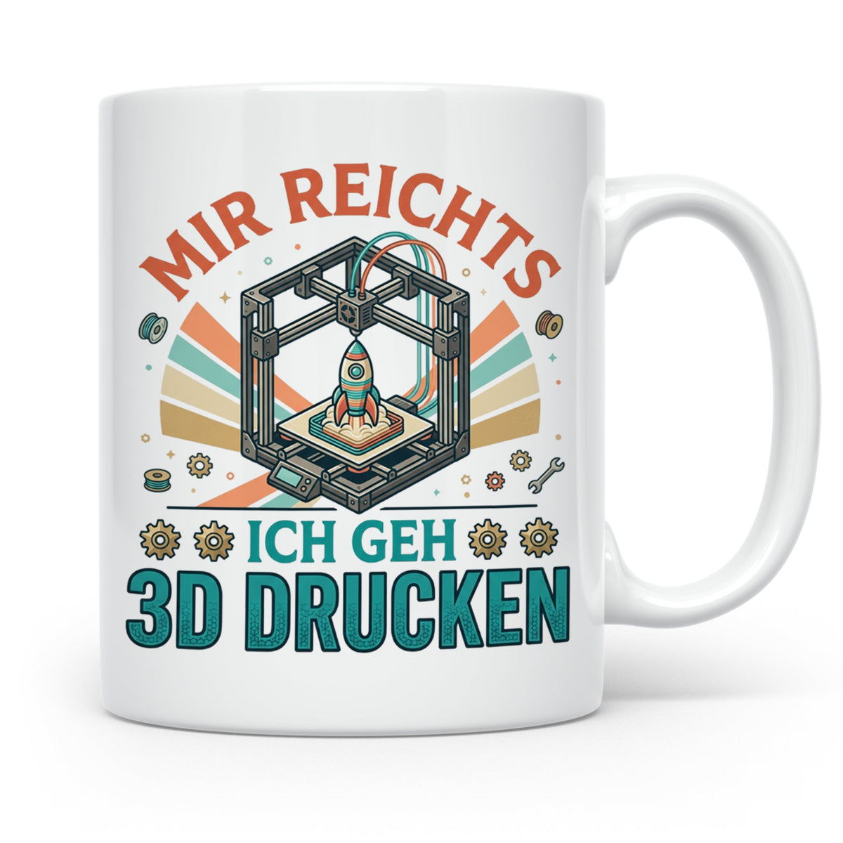 3D Drucker Tasse Mir reichts ich geh 3D drucken, Kaffeetasse – Weiß [farbe:weiß]