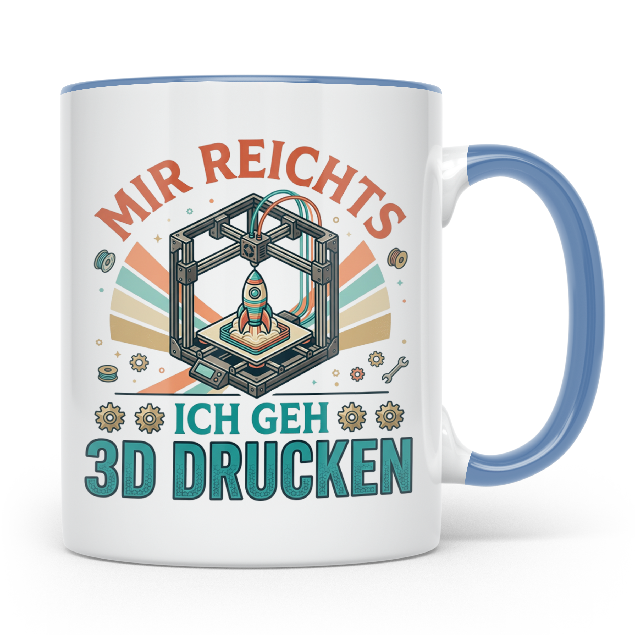 3D Drucker Tasse Mir reichts ich geh 3D drucken, Kaffeetasse – Blau [farbe:blau]