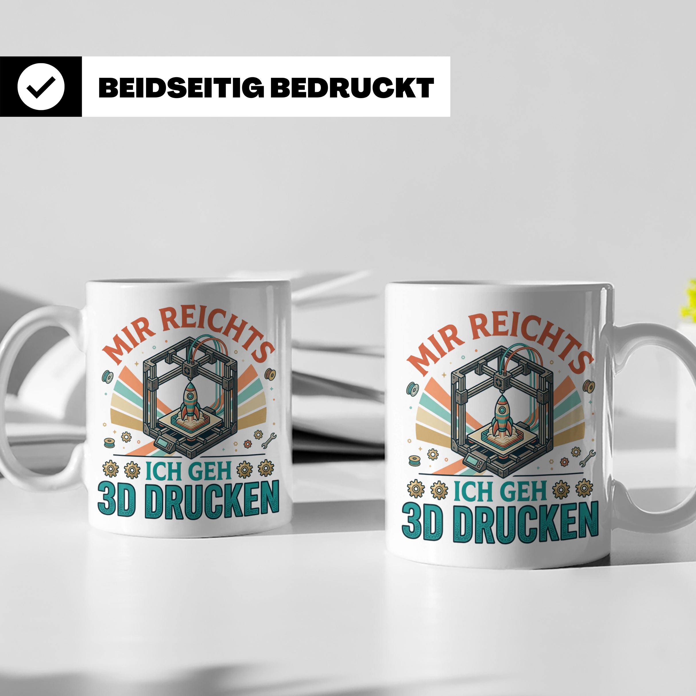 3D Drucker Tasse Mir reichts ich geh 3D drucken, Kaffeetasse – Weiß [farbe:weiß]